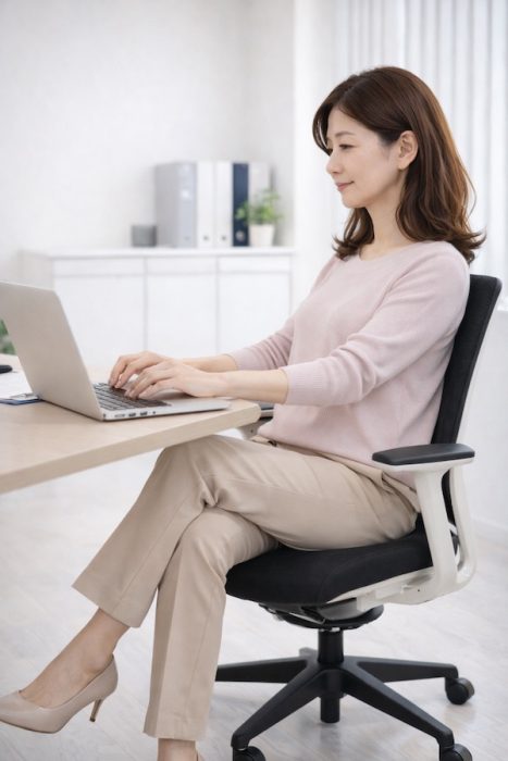 脚を組んでいる様子