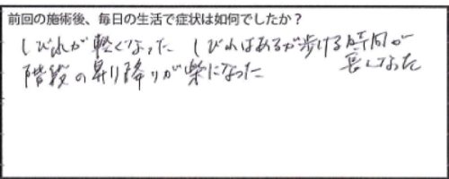 施術後の改善の様子1