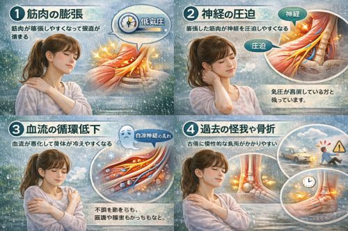 お天気痛の原因解説図