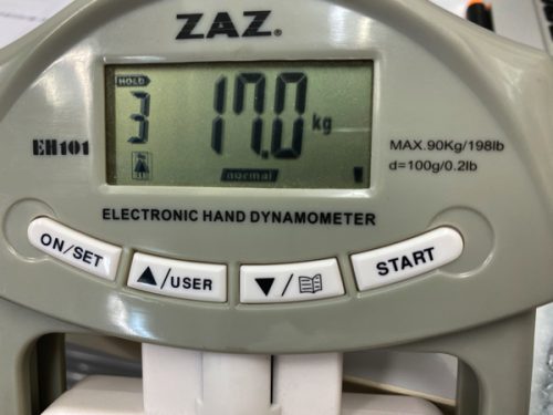 握力計の表示17kg