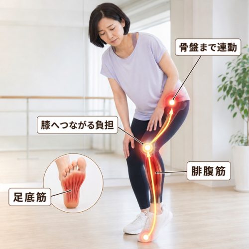 膝に関連する内転筋や腓腹筋など